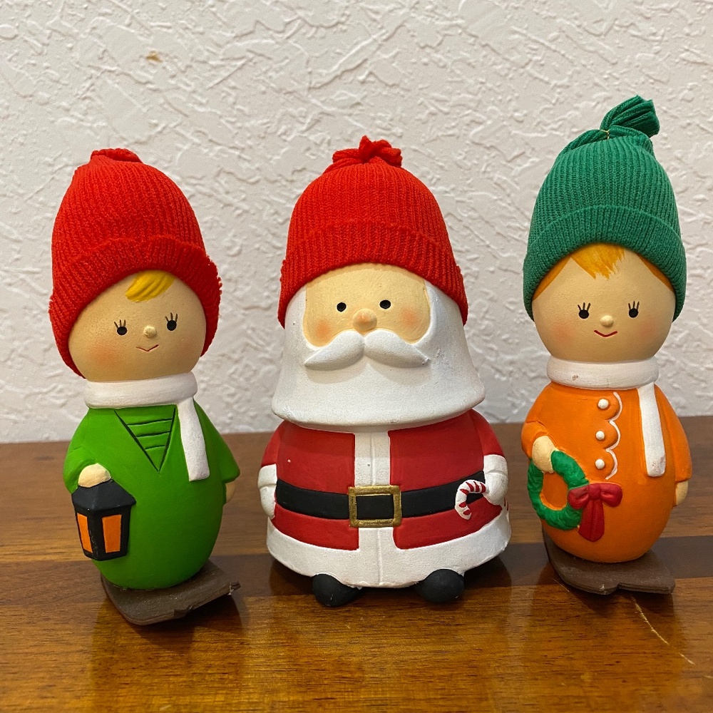 Vintage Christmas Family, Ceramic, Made in‎ Japan, 5" tall each